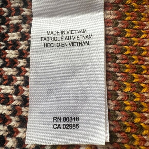 Lucky Brand Size L Multicolor Aztec Inspired Open Front Knit Cardigan Sweater - Picture 7 of 16